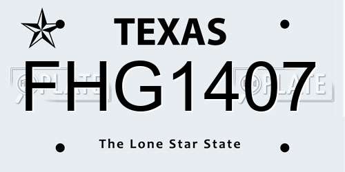 FHG1407 Texas License Plate