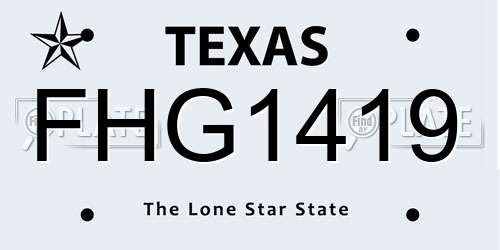 FHG1419 Texas License Plate