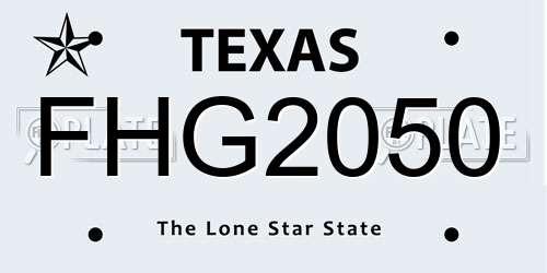 FHG2050 Texas License Plate