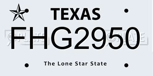 FHG2950 Texas License Plate