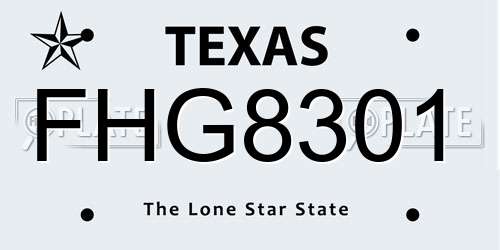 FHG8301 Texas License Plate