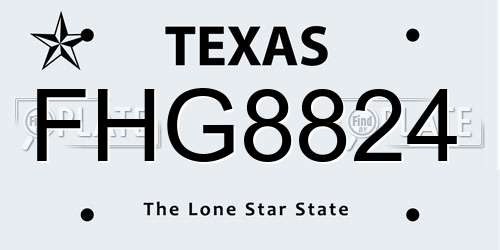 FHG8824 Texas License Plate