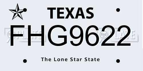 FHG9622 Texas License Plate