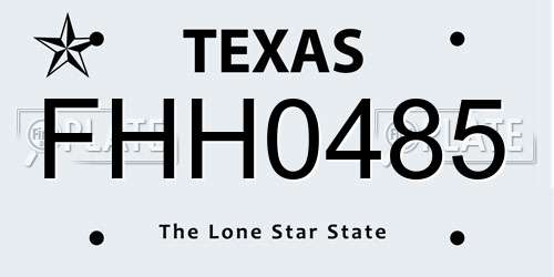 FHH0485 Texas License Plate