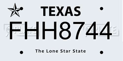 FHH8744 Texas License Plate