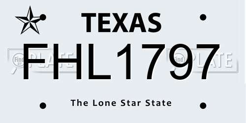 FHL1797 Texas License Plate