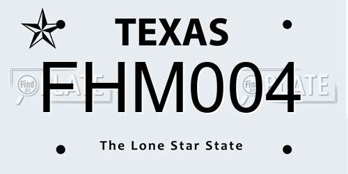 FHM004 Texas License Plate