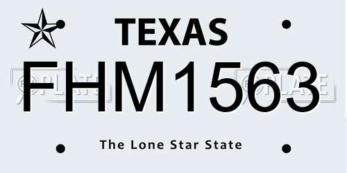 FHM1563 Texas License Plate