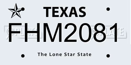 FHM2081 Texas License Plate