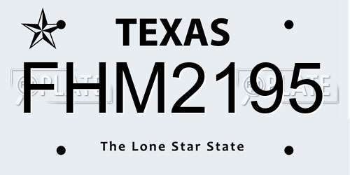 FHM2195 Texas License Plate