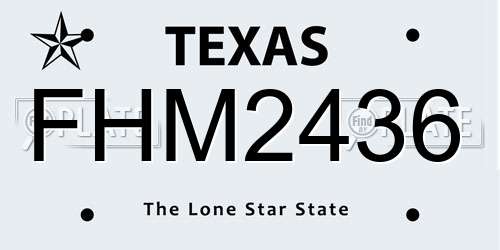FHM2436 Texas License Plate