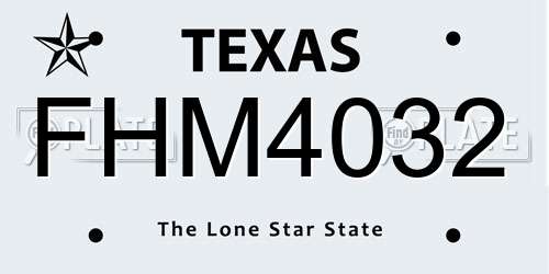 FHM4032 Texas License Plate