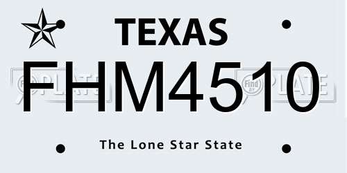 FHM4510 Texas License Plate