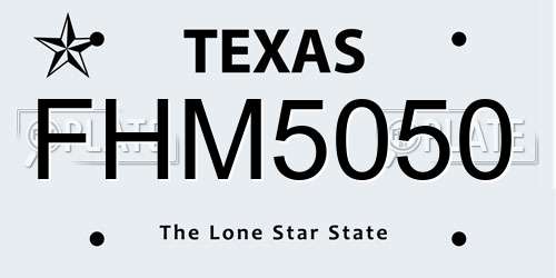 FHM5050 Texas License Plate