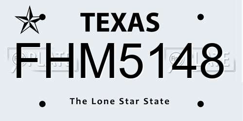 FHM5148 Texas License Plate