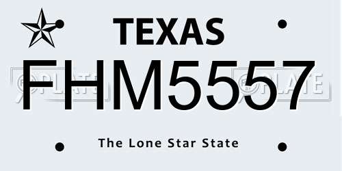 FHM5557 Texas License Plate