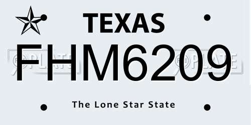 FHM6209 Texas License Plate