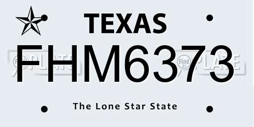 FHM6373 Texas License Plate