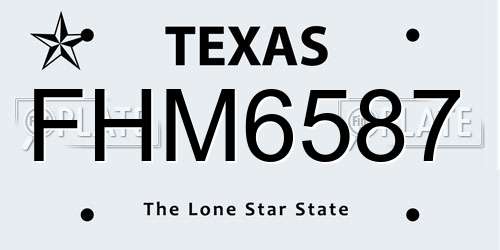 FHM6587 Texas License Plate