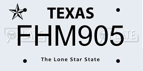 FHM905 Texas License Plate