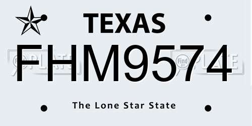FHM9574 Texas License Plate
