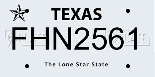 FHN2561 Texas License Plate
