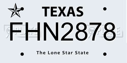 FHN2878 Texas License Plate