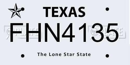 FHN4135 Texas License Plate