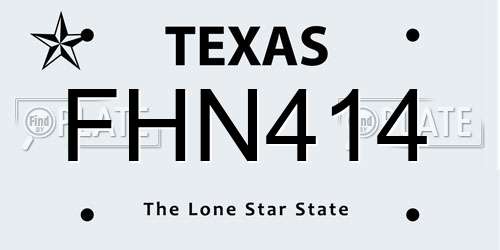 FHN414 Texas License Plate