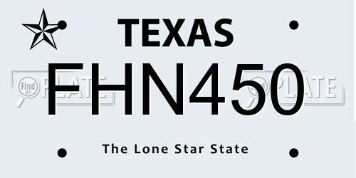 FHN450 Texas License Plate