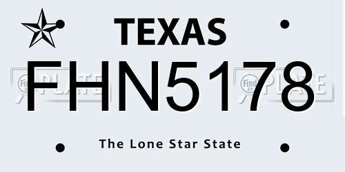 FHN5178 Texas License Plate