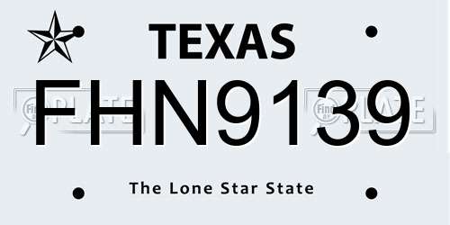 FHN9139 Texas License Plate