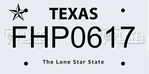 FHP0617 Texas License Plate