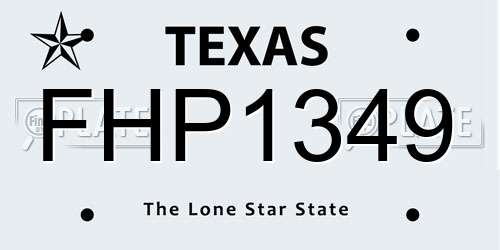 FHP1349 Texas License Plate