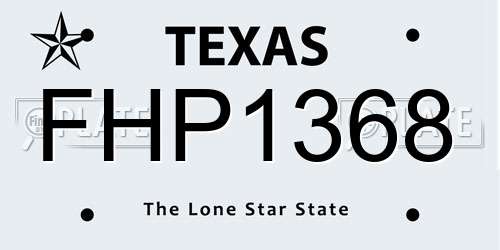 FHP1368 Texas License Plate