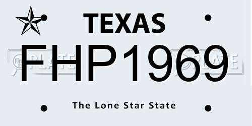 FHP1969 Texas License Plate