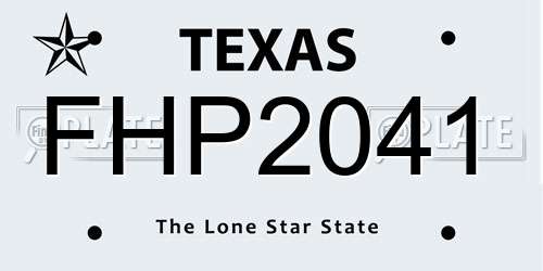 FHP2041 Texas License Plate