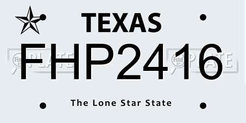 FHP2416 Texas License Plate