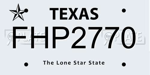 FHP2770 Texas License Plate