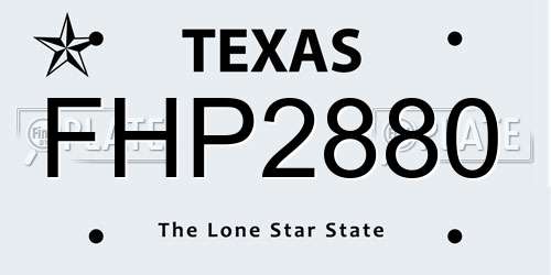 FHP2880 Texas License Plate