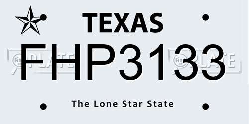 FHP3133 Texas License Plate