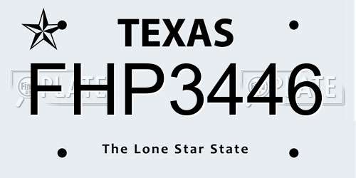 FHP3446 Texas License Plate