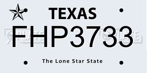 FHP3733 Texas License Plate