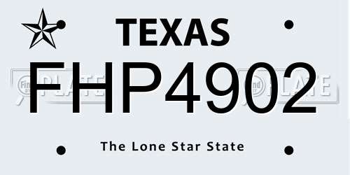FHP4902 Texas License Plate