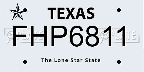 FHP6811 Texas License Plate