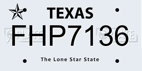 FHP7136 Texas License Plate