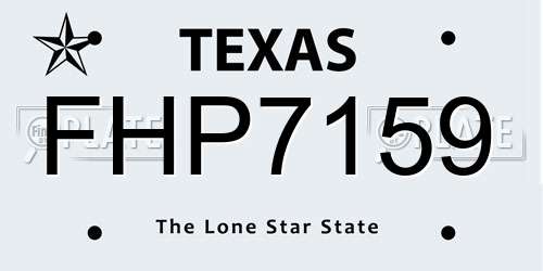 FHP7159 Texas License Plate