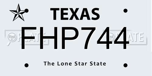 FHP744 Texas License Plate