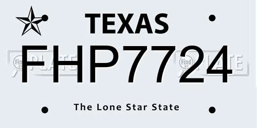 FHP7724 Texas License Plate