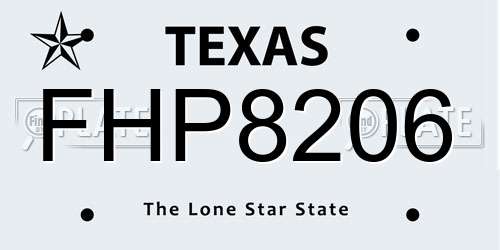 FHP8206 Texas License Plate